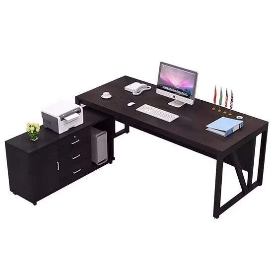 Poste de travail de bureau de jeu avec table d'ordinateur PC de bureau à domicile en forme de prise K