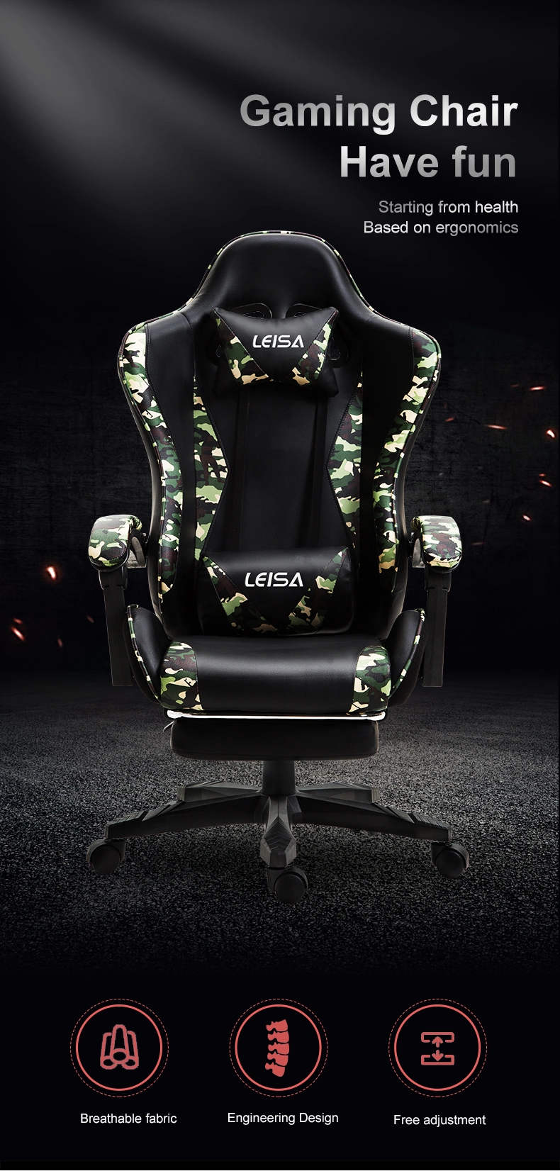 Massage Gaming Chair Ergonomic Office Computer Chair