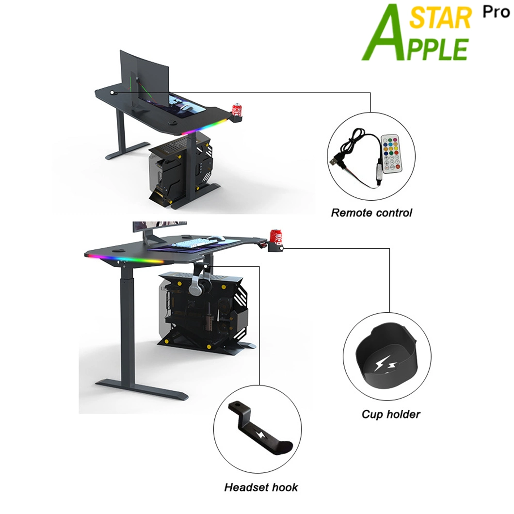 as-A2038re Wholesale Market Computer Parts Modern Wooden Office Furniture Adjustable Gaming Desk