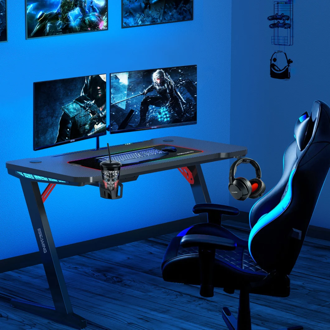 Light Luxury Computer Gaming Desk Solid Metal Desk Adjustable PC Desk Desktop