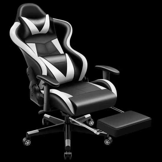 Livraison gratuite Racer cuir Style repose-pieds marque plancher bascule noir mécanisme course bureau chaises personnalisées échantillon chaise de jeu