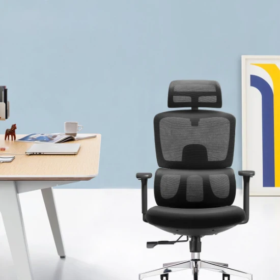 Chaise de bureau pivotante ergonomique à double dossier en maille abordable